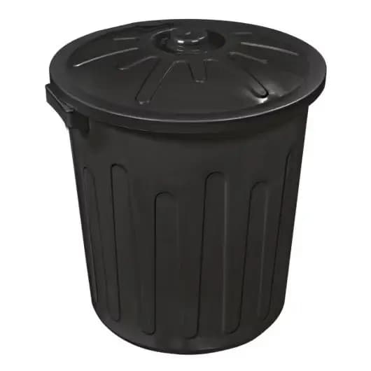 Lixeira C Tampa De 30 Litro Preta Cesto Balde De Lixo Grande