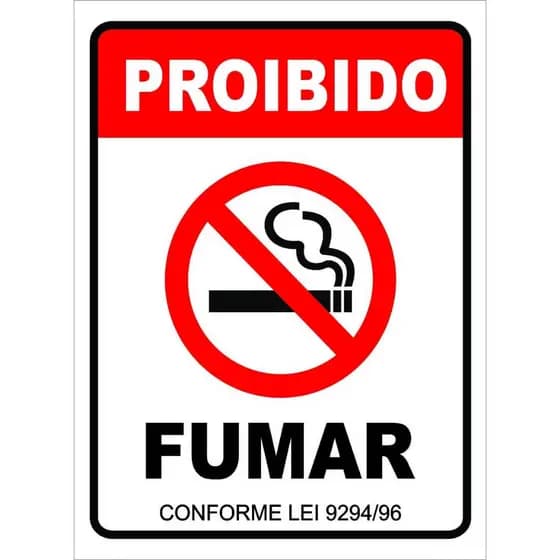 Placa Sinalização 20x15 Proibido Fumar