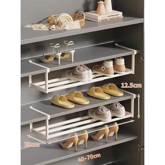 Sapateira dobrável para sapatos Cesto para sapatos prateleira retrátil para armazenamento doméstico prateleira em cama