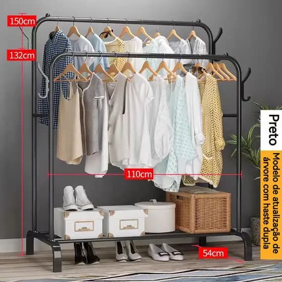Cabide de roupas de poste único/duplo cabide de chão para varanda cabideiro secagem de roupas serviços pesados