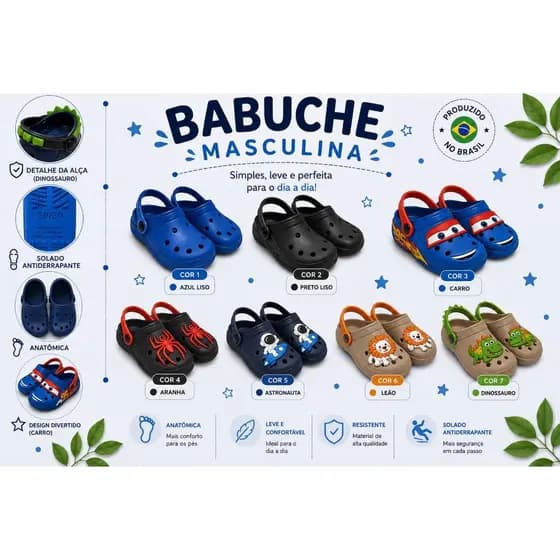 Sandália Infantil Babuche Chinelo Nuvem Personagens Confortavel Macio Leve Antiderrapante Enfeites Masculino Ótima Quali