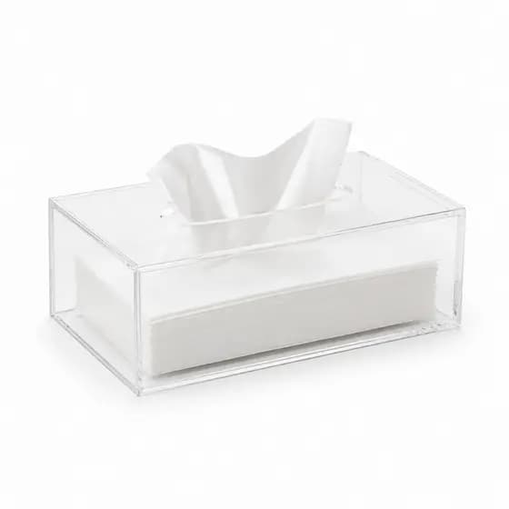 Porta Lenços Acrílico Transparente Caixa Organizadora para Luvas Máscaras Elegante e Prático