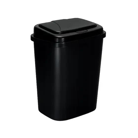 Lixeira 9 Litros Preta Para Banheiro Cozinha Escritório Tampa Click Compacta Moderna e Resistente