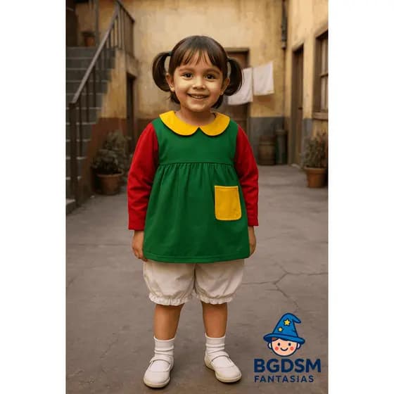 Fantasia Infantil Chiquinha ( Turma do Chaves ) FESTAS ANIVERSÁRIOS CARNAVAL MENINAS ENTREGA RAPIDA