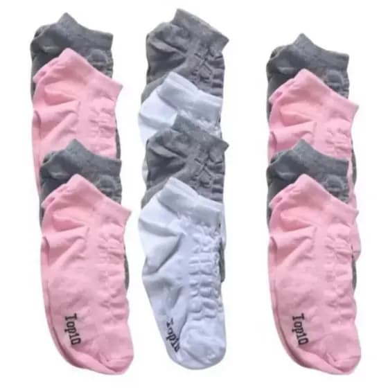kit ate 15 pares de Meia soquete feminina 100%algodão macias e confortáveis