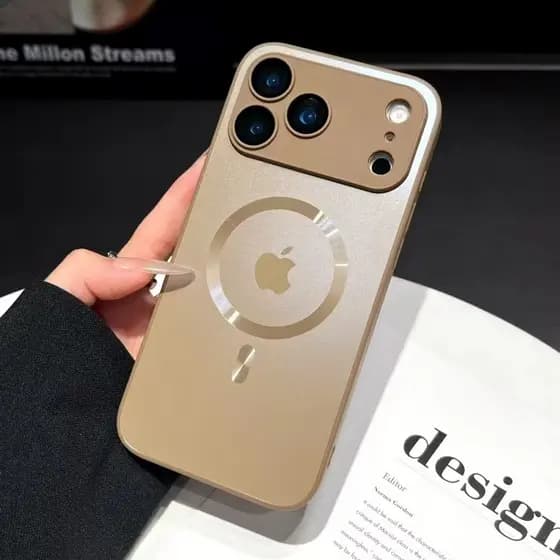 Capa Magnética Fosca AG Com Proteção De Lente De Vidro-Design Luxuoso À Prova De Choque Para iPhone 17/11/12/13/14/15/16