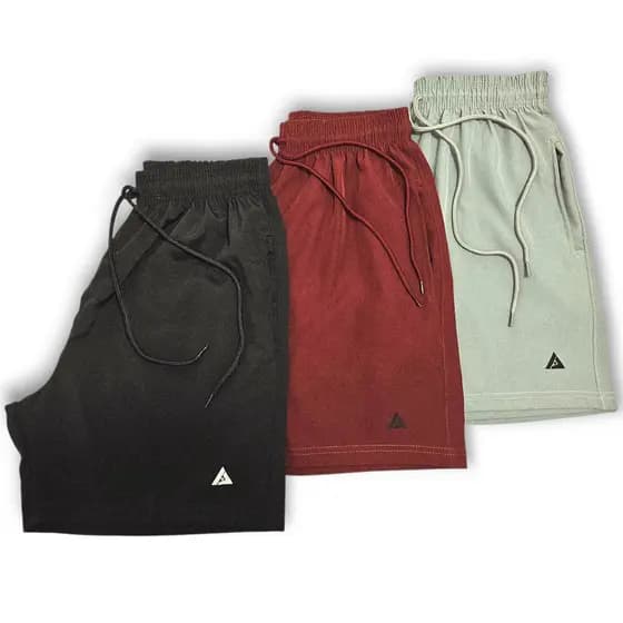 Kit 3 bermudas masculina academia praia treino corrida dry fit P ao GG