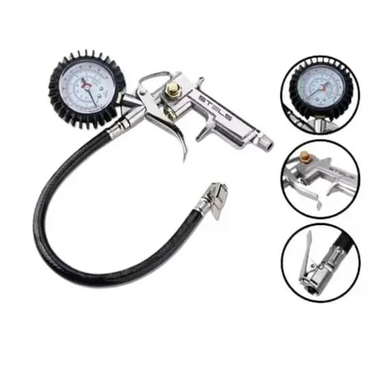 Calibrador de Pneus Pneumático Encaixe Rosca 1/4 - Stels