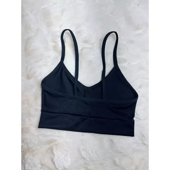Top Alça Fina Feminino Preto Academia | Look Fitness Roupa de Treino