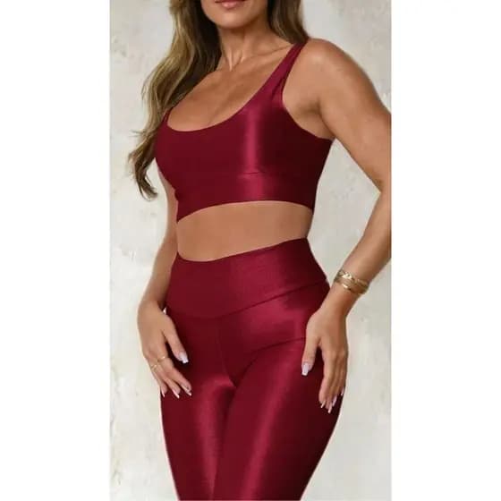 Conjunto fitness Roupa Academia Legging Premium Top Alcinha sem Bojo