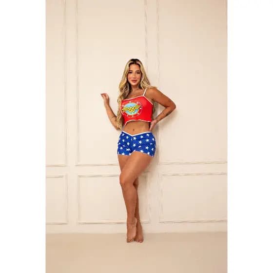 Kit 2 Baby Doll Cropped Suede Estampado Feminino – Conforto e Estilo para Dormir