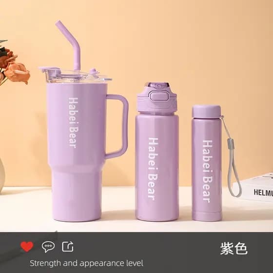 Kit 3 Garrafa Copo Tendência Agua Squeeze Com Adesivos Lembretes beber Agua envio imediato