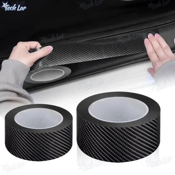 Adesivo 3D De Fibra De Carbono Carro Moto Protetora Porta Espelho Anti -TL