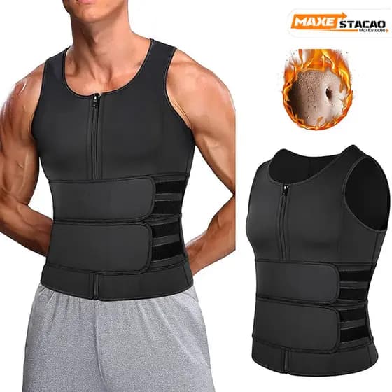 Faja Abdominal Masculino Regulável : Colete Modelador Com Tecnología Sauna , Redutora para Queimar Gordo ySecar Barriga