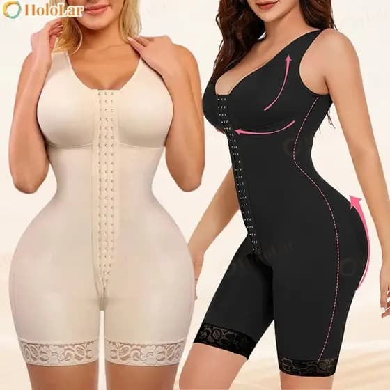 Cinta Modeladora Feminina body shape macaquinho de corpo Cirurgia Plástica De perninha Com abertura-HL