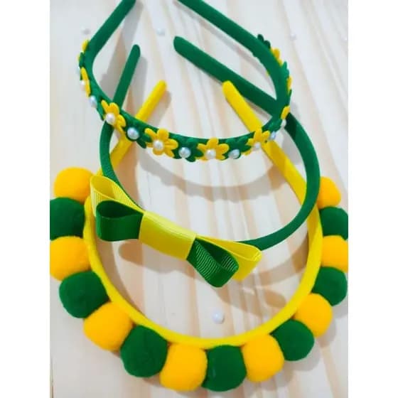 kit 3 Tiaras Copa Do Mundo Tiaras do Brasil Kit Copa do Mundo 3 Peças Arquinho do Brasil Kit Copa
