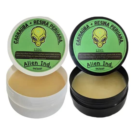 Kit Exclusivo 2 Ceras Alien Ind Automotivo Polimento Lataria + Cera de Plastico e Borracha