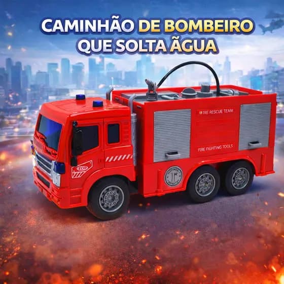 Caminhão Elétrico Bombeiro Solta Agua c/ Controle Remoto