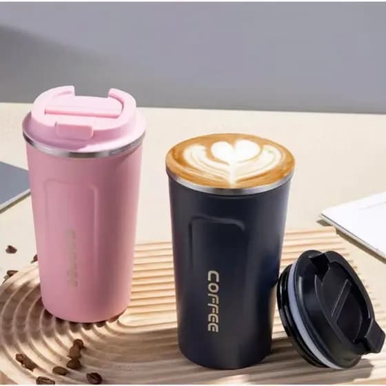 Copo Térmico Inox 304 Garrafa com Tampa Coffe para Café Chá Antiderrapante 510ml