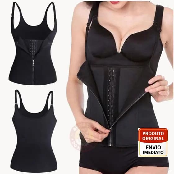 Cinta Modeladora Feminina com Zíper - Cintura Dupla de Compressão Ajustável para Redução Abdominal e Suporte com Alça