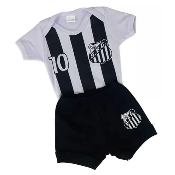Body bebê roupa infantil Mesversario Futebol Santistas100% Algodão K-2