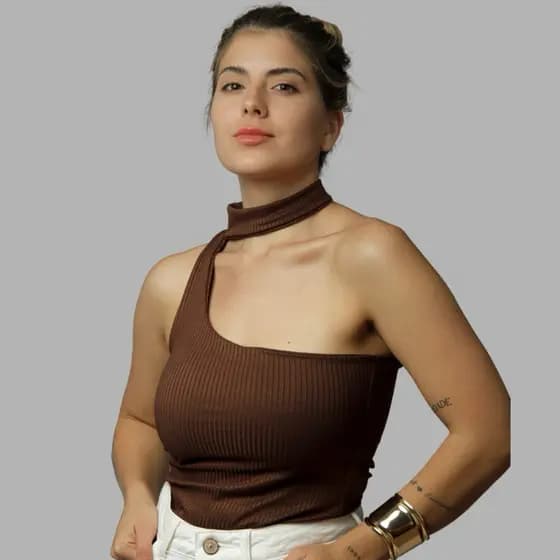 Blusa Feminina Mula Manca Choker Canelado Promoção