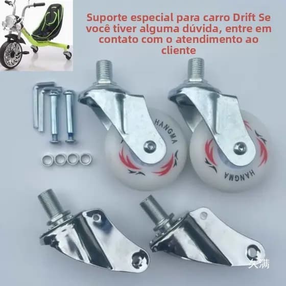 Acessórios para suporte de carro de drift, suporte de roda para kart/scooter, suporte de roda de ferro em liga de alumín