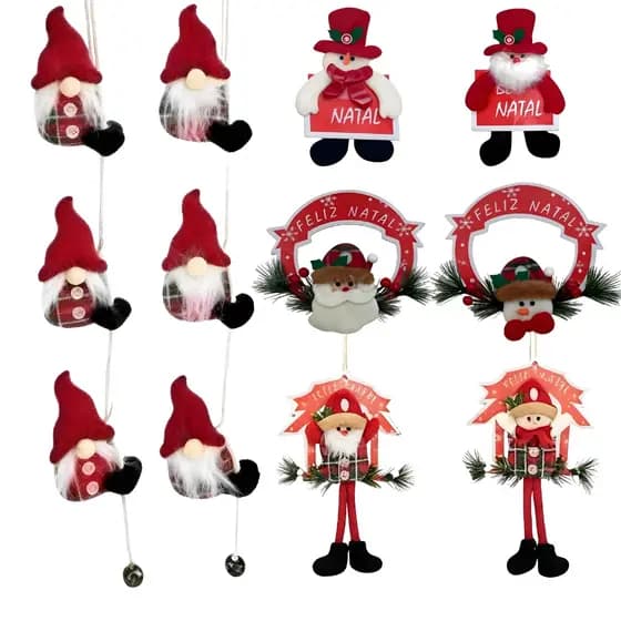Decoração de Natal em Tecido – Mini Bonecos, Pendentes e Enfeites para Árvore de Natal