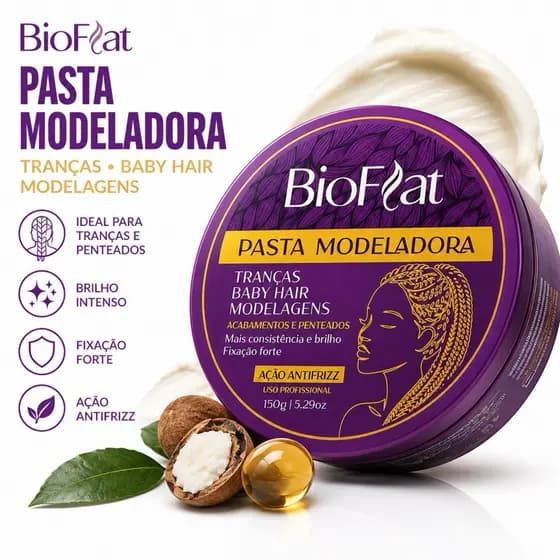 Pasta Modeladora de Tranças Profissional 150g BioFlat