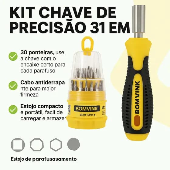 🔧 Chaves de Precisão Kit 31 em 1