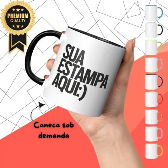 Caneca Xícara de Porcelana Personalizada Premium Eventos Presentes Celebrações Escolha a sua Arte