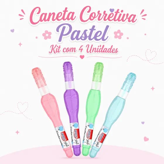 Kit com 4 Canetas Corretivas 4ml Tons Pastel - Brw