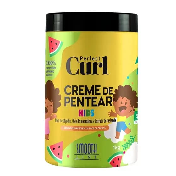 Creme para Pentear Smooth Line Kids 1kg – Hidratação Suave, Antifrizz, Desembaraço e Cuidado Infantil