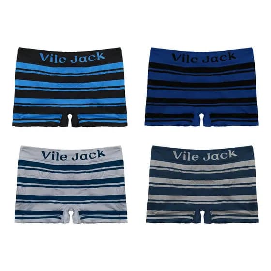 Kit com 4 Cuecas Boxer Vile Jack Microfibra Premium Tecnológica