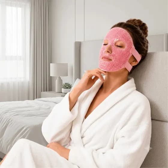 Máscara Facial De Gel Térmica Compressa Quente E Fria