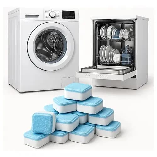 Kit 5 Pastilhas Efervescentes Limpeza Profunda Máquina Lavar Roupa E Louça Universal