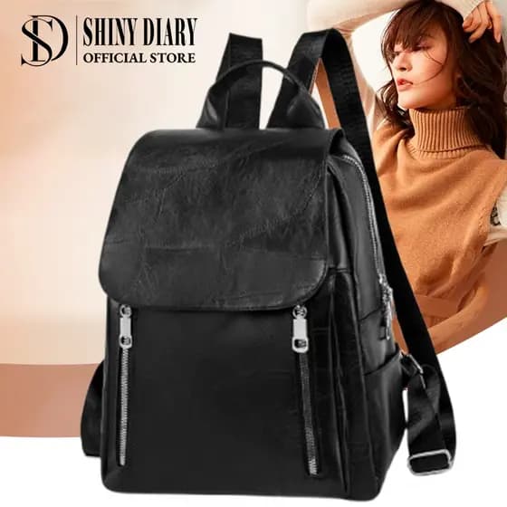 Mochila Feminina de Couro Sintéticos Tamanho media Para Escolar Trabalho e Viagem