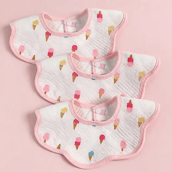 Kit 3 Babador Bebê Superabsorvente Algodão Penteado e TPU Respirável