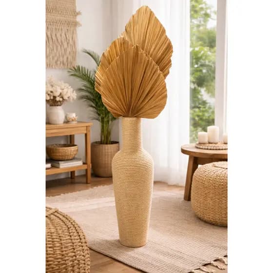 vaso alto boho chic , vaso Rústico ,vaso para capim plumas, vaso decorativo