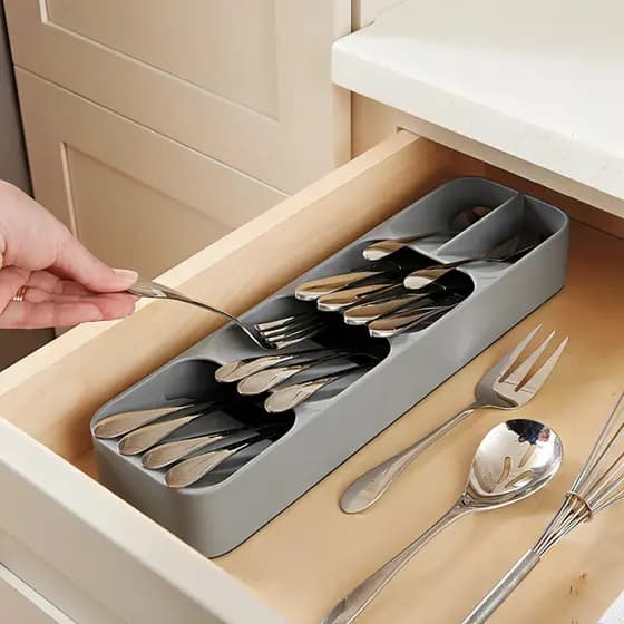 Porta Talheres Gaveta Organizador Separador Cozinha Colher Garfo Faca Divisoria Pratico Casa Organizador de Talheres