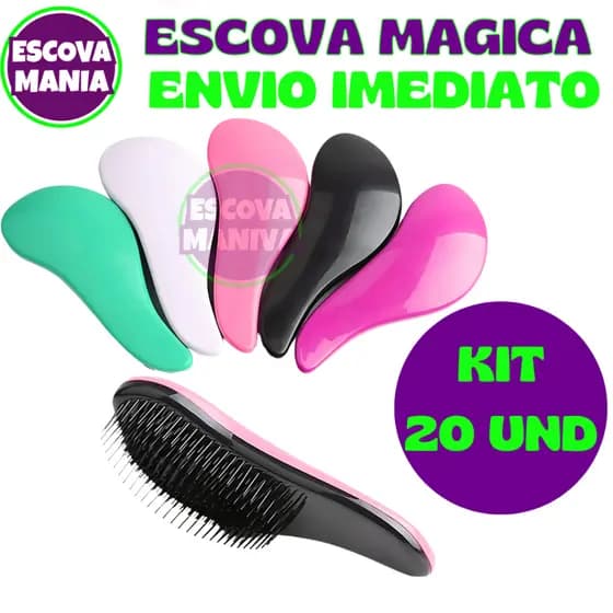 Kit 20 - Escovas Mágicas pra cabelo - Anti Frizz - De Desembaraçar Cabelo