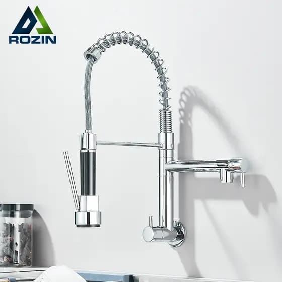 Torneira Cozinha Gourmet Montada Na Parede,Inox Torneira água Fria Com Flexível Pulverizador