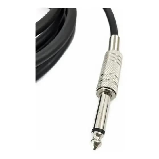 Cabo xlr p10 microfone 1 m preto latão niquelado