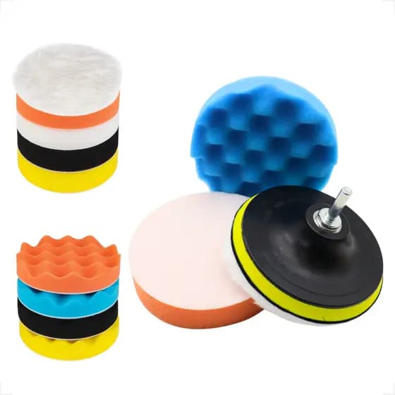 Kit 11 Peças Polimento Automotivo Furadeira Parafusadeira 5 Polegadas Completo Colorido Lixa Espuma Cera