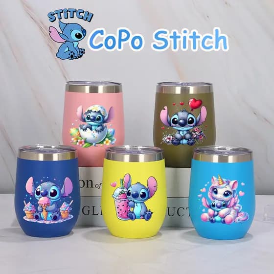 Copo Stitich Térmica com tampa 304 material seguro 350ml entrega rapido