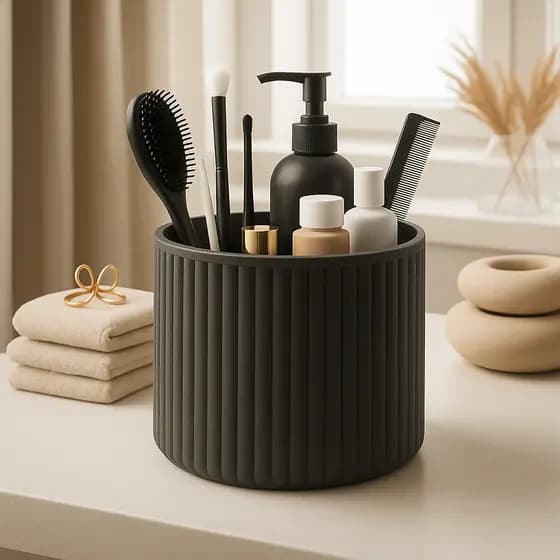 Organizador de Banheiro Luxo Porta Maquiagem Porta Objetos Bancada Pia Decorativo Premium Moderno