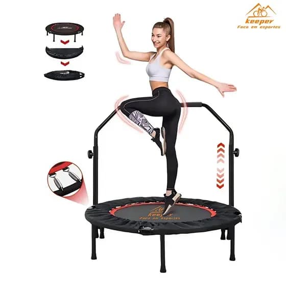 Mini Trampolim Keeper para Exercícios em Casa, 250kg Carga Máxima, 24 Molas, Melhora o Condicionamento Físico