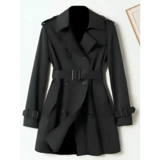 Sobretudo Feminino Elegante Casual Frio Outono/Inverno