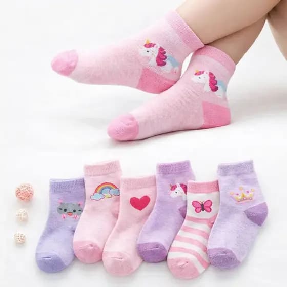 Kit 3 a 12 Pares Meias Infantil Estampadinhas MENINA Algodão