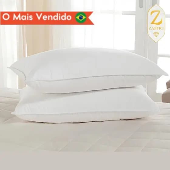 Kit 2 Travesseiro Pluma de Ganso em Espuma Travesseiro Firme Descanso 70x50cm Anti Alergico Conforto